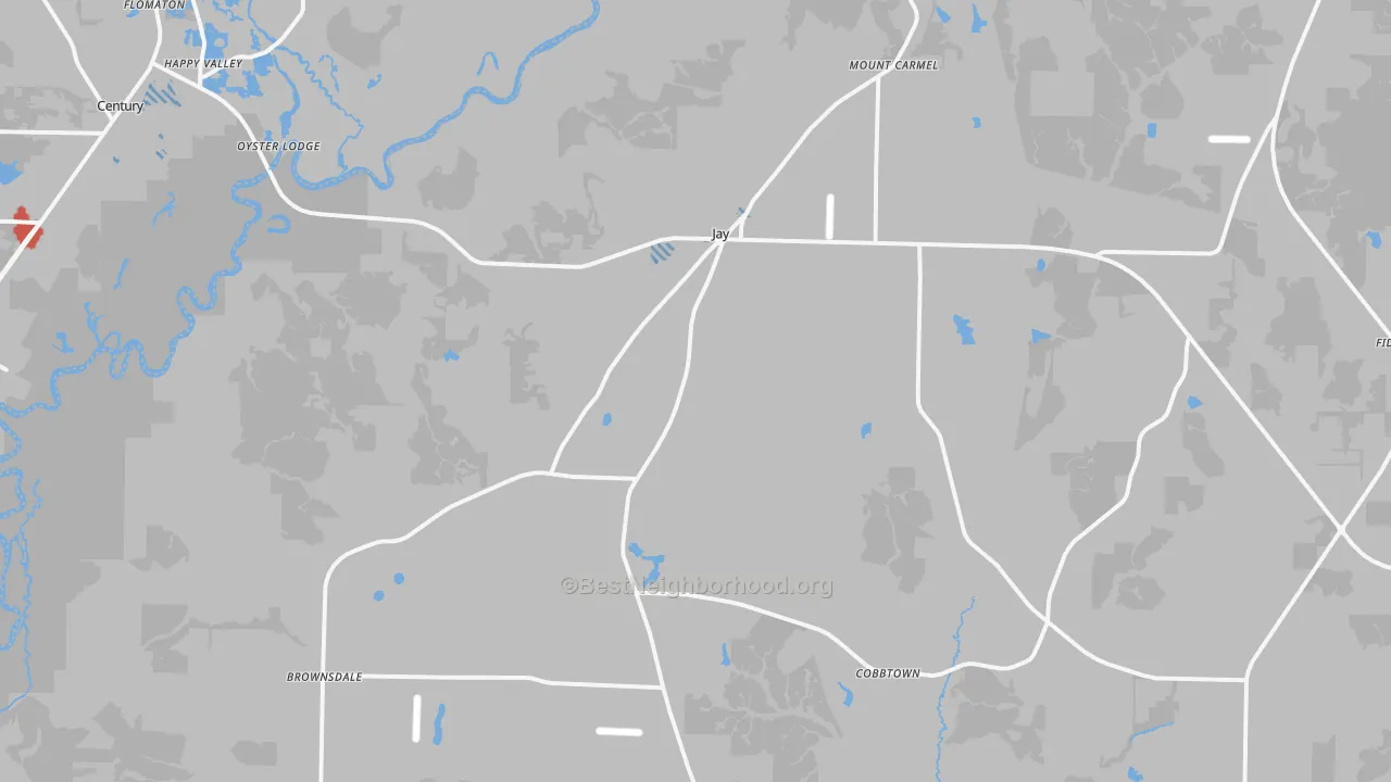 Transit Grade map of Jay, FL