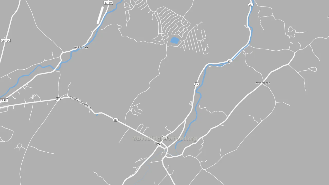 Transit Grade map of Jay, NY