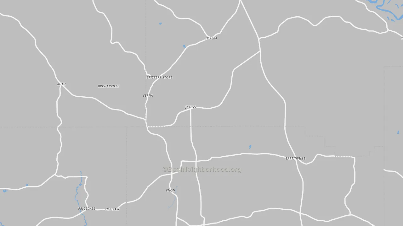 Transit Grade map of Jayess, MS