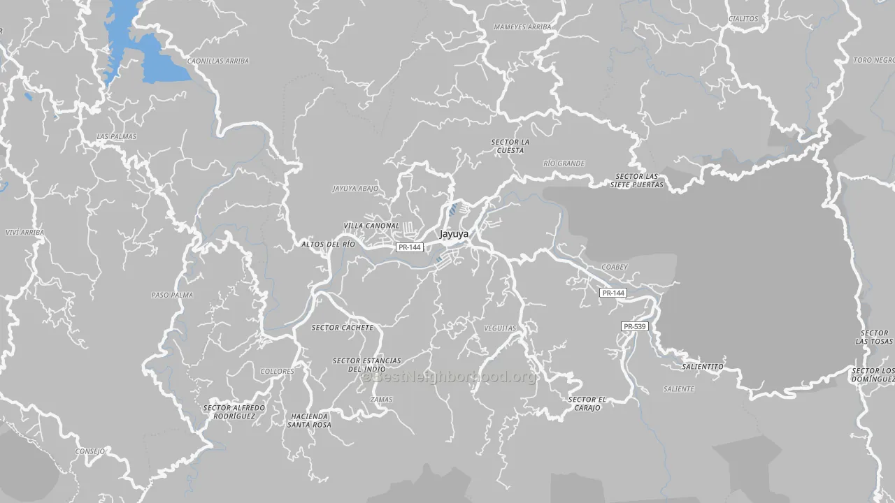 Transit Grade map of Jayuya Municipio, PR
