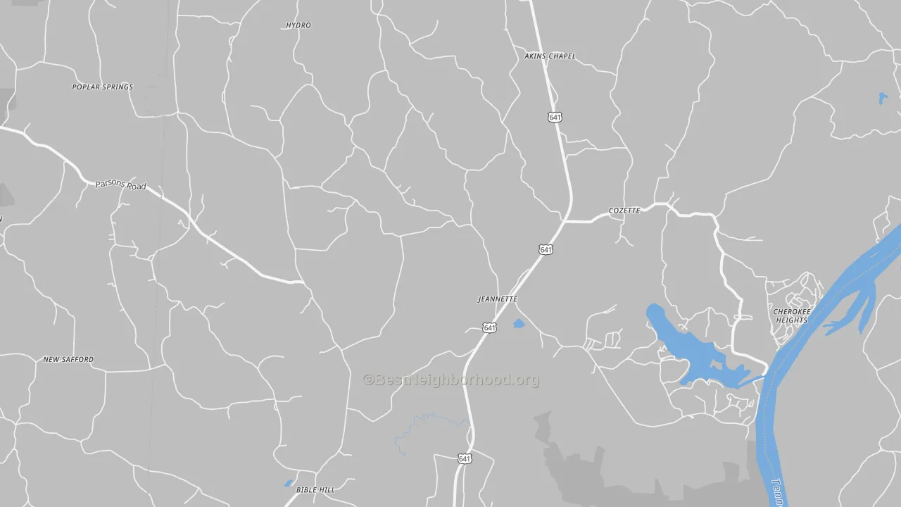 Transit Grade map of Jeannette, TN