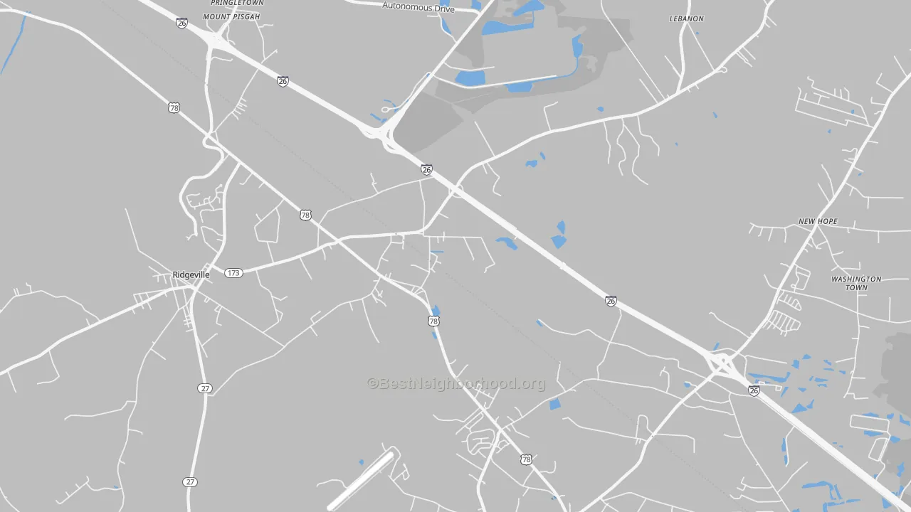Transit Grade map of Jedburg, SC