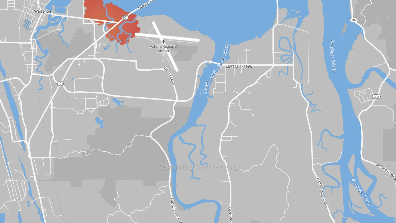 Transit Grade map of Jeffers Garden, OR