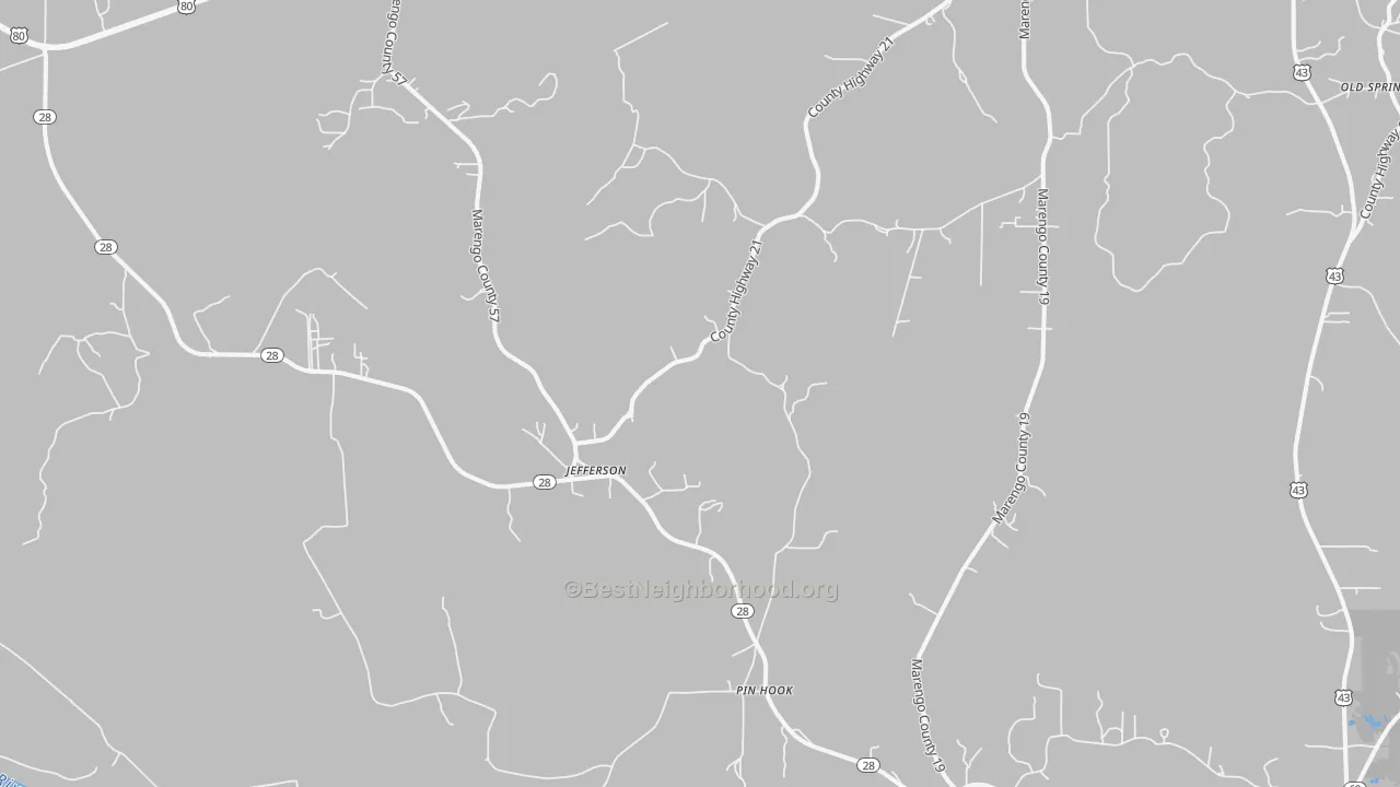 Transit Grade map of Jefferson, AL