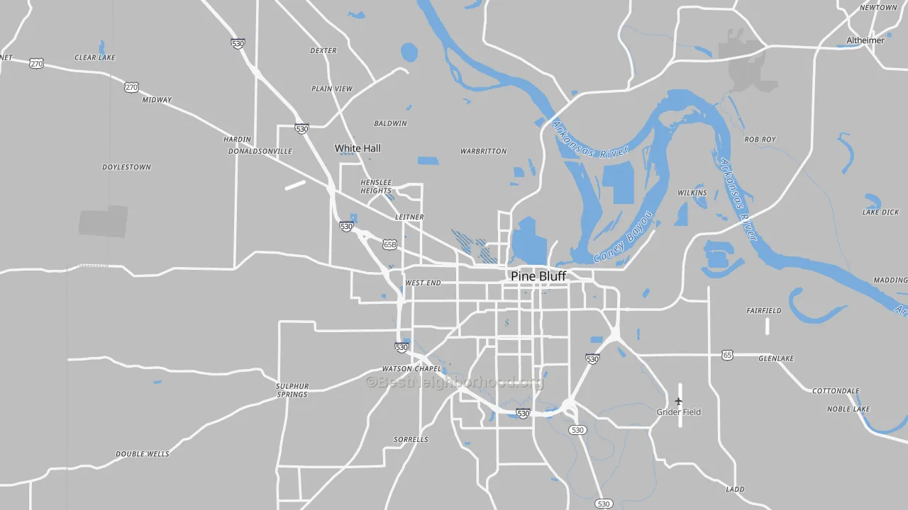 Transit Grade map of Jefferson County, AR