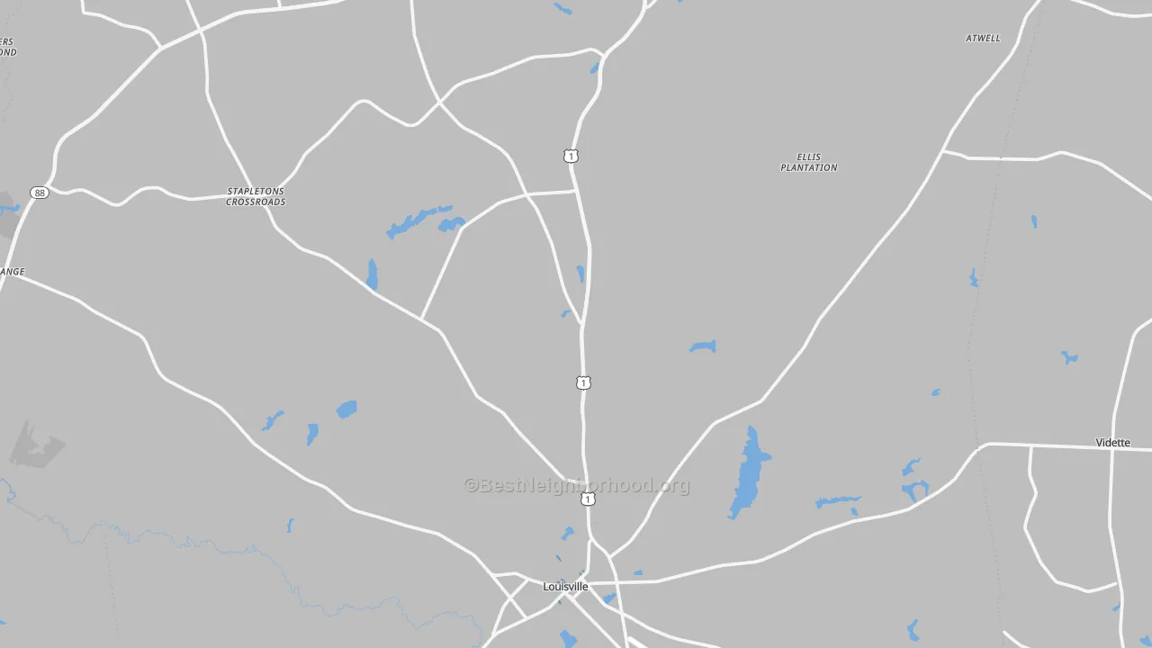 Transit Grade map of Jefferson County, GA
