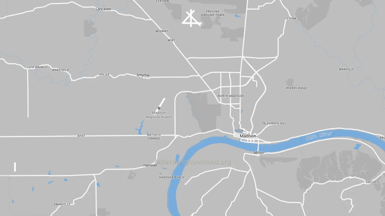 Transit Grade map of Jefferson County, IN
