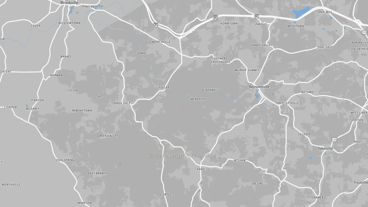 Transit Grade map of Jefferson County, PA