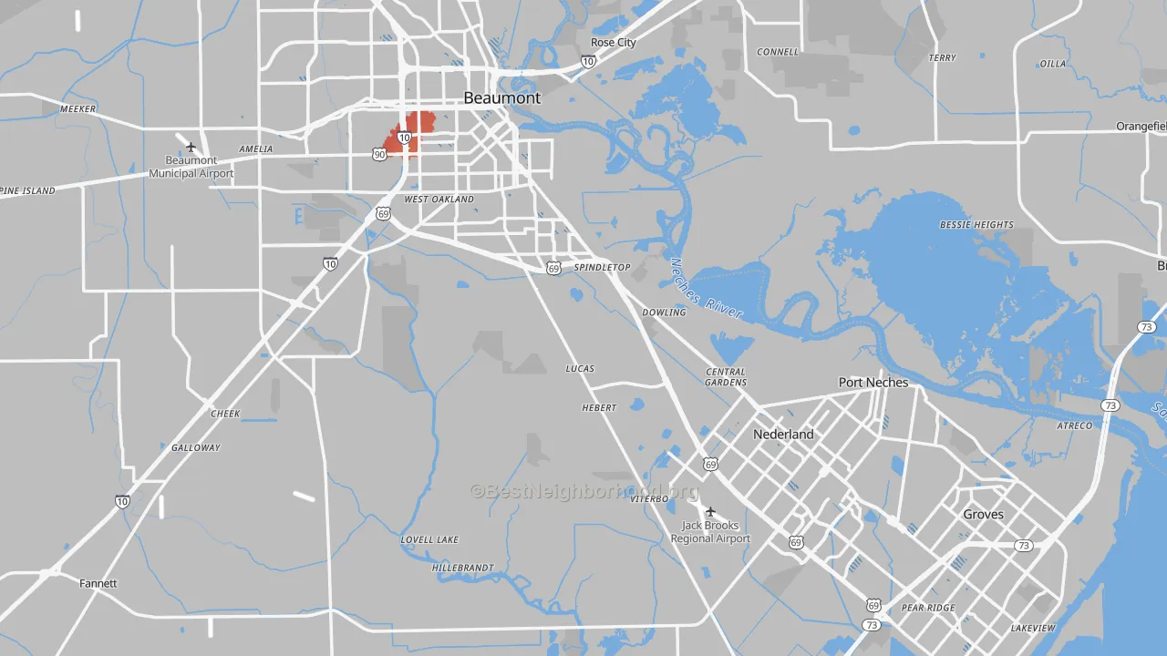 Transit Grade map of Jefferson County, TX