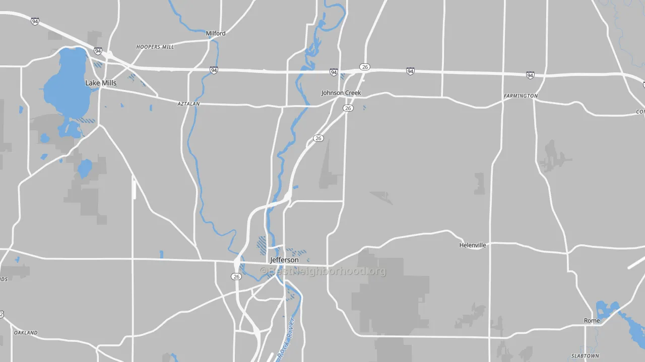 Transit Grade map of Jefferson County, WI