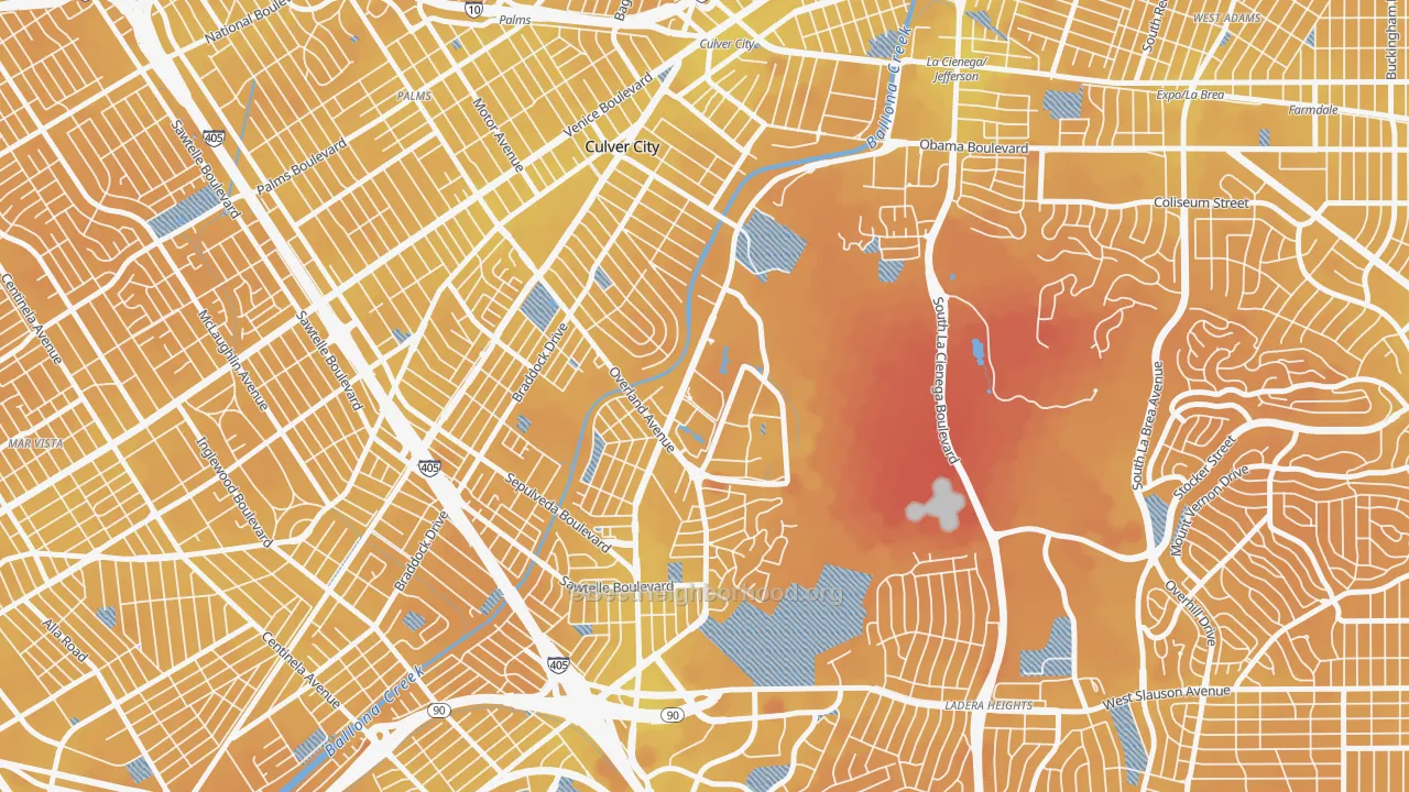 Transit Grade map of Jefferson, Culver City, CA