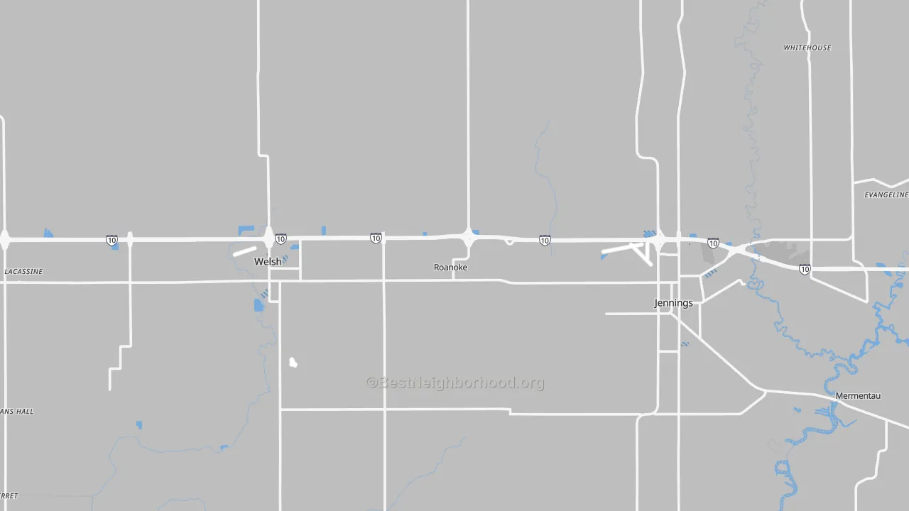 Transit Grade map of Jefferson Davis Parish, LA