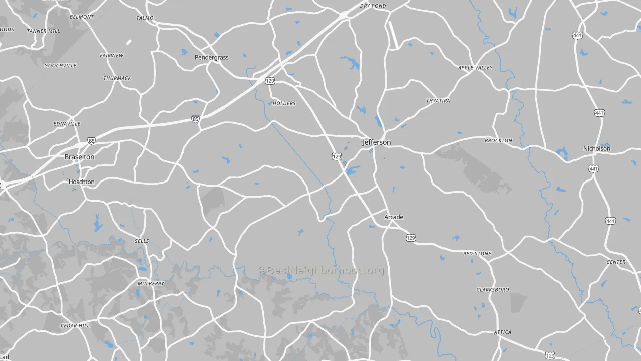 Transit Grade map of Jefferson, GA