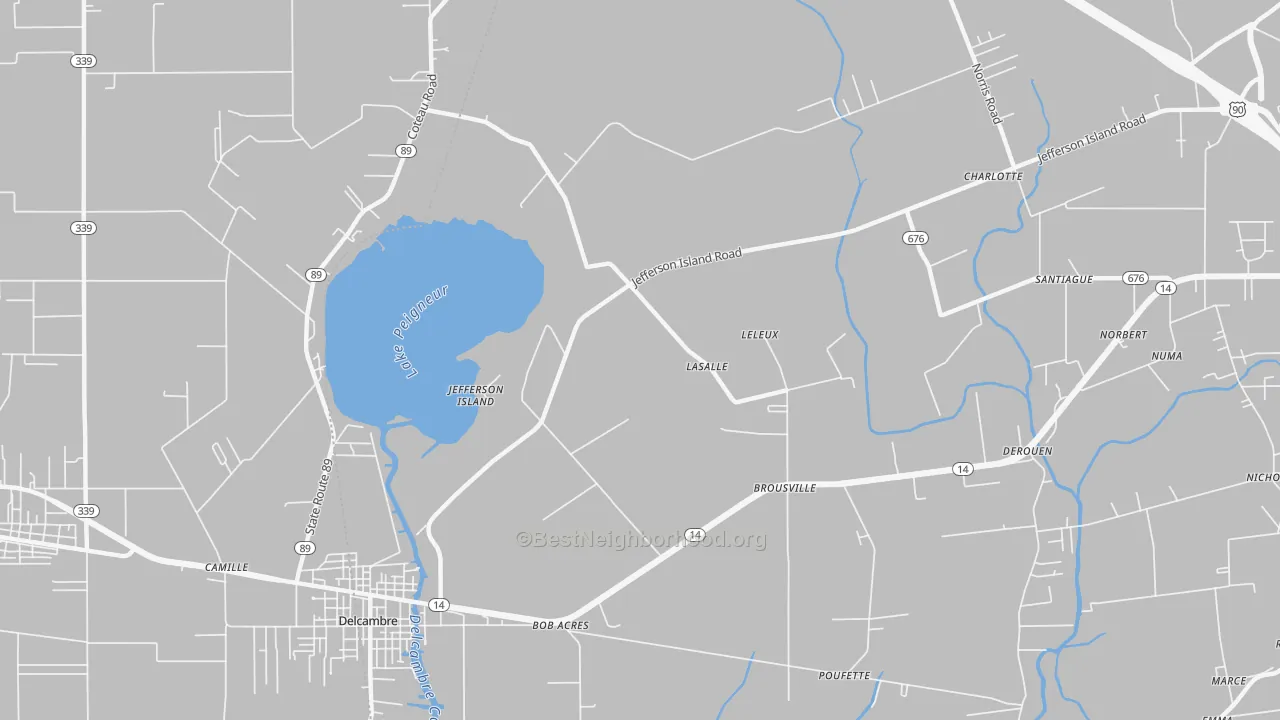 Transit Grade map of Jefferson Island, LA