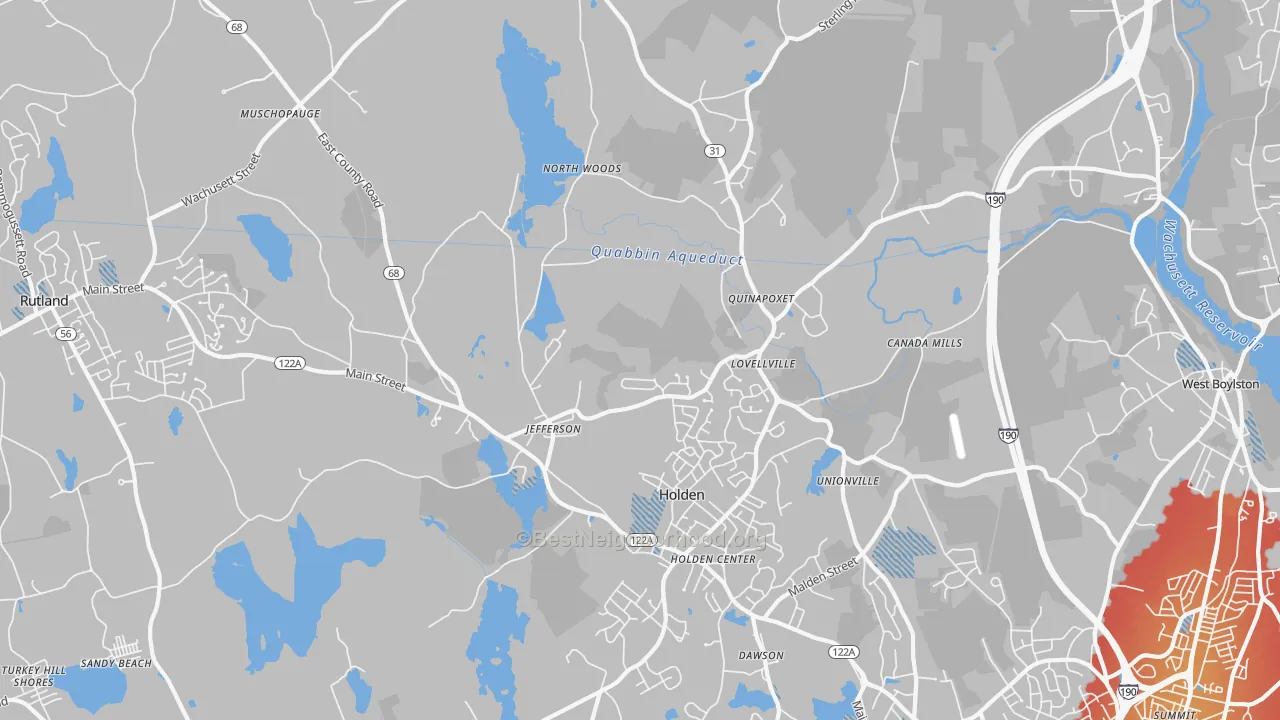 Transit Grade map of Jefferson, MA