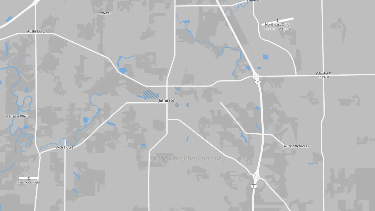 Transit Grade map of Jefferson, OH