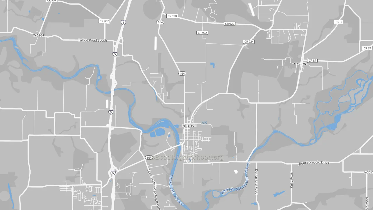 Transit Grade map of Jefferson, OR