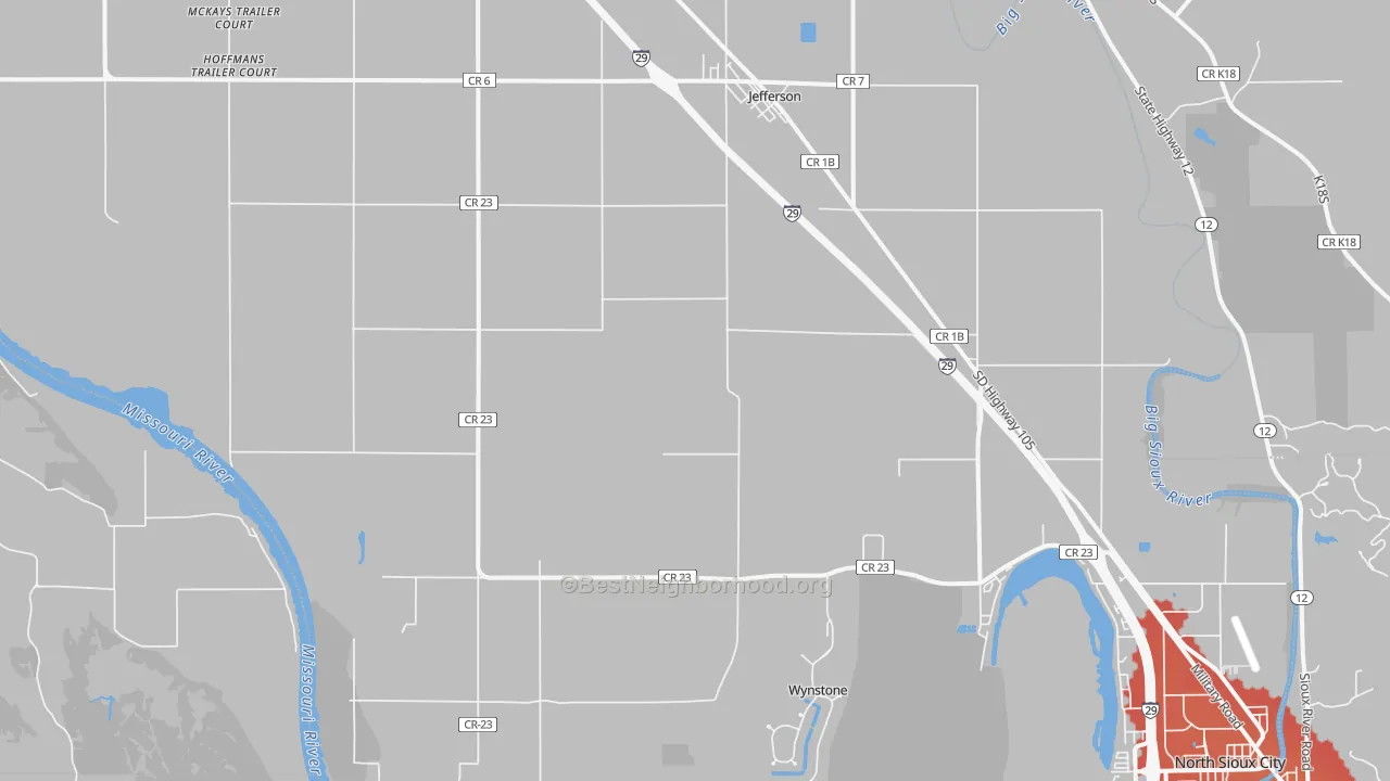 Transit Grade map of Jefferson, SD