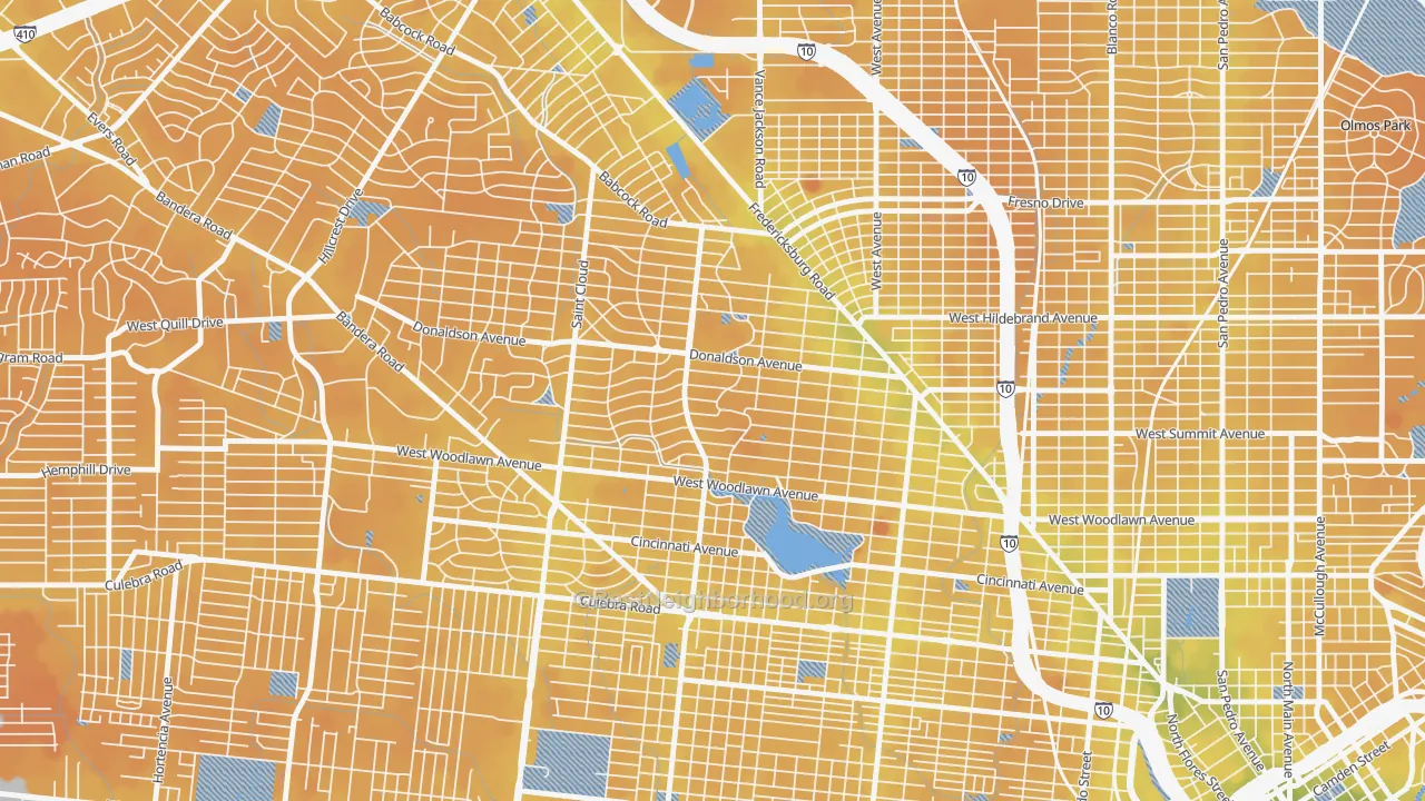 Transit Grade map of Jefferson-Woodlawn Lake, San Antonio, TX