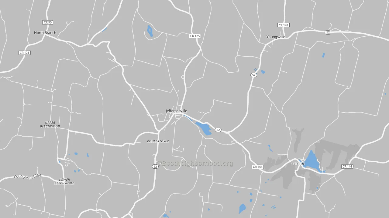 Transit Grade map of Jeffersonville, NY