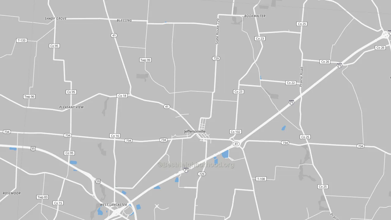Transit Grade map of Jeffersonville, OH