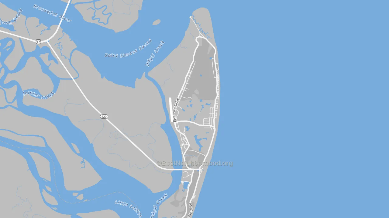 Transit Grade map of Jekyll Island, GA