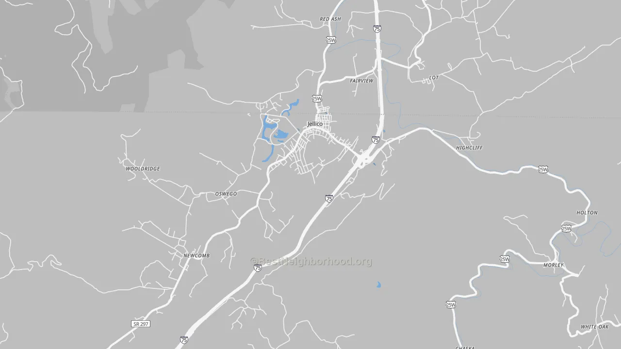 Transit Grade map of Jellico, TN