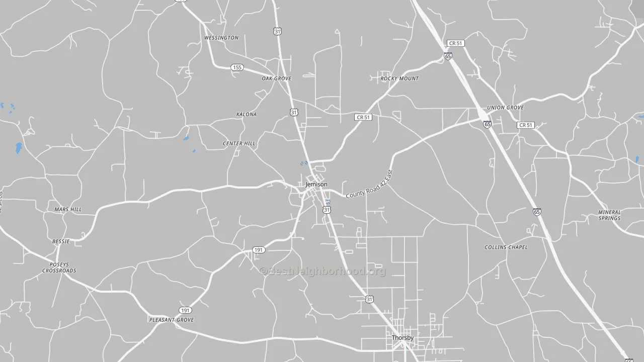 Transit Grade map of Jemison, AL