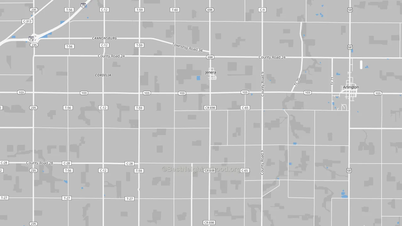 Transit Grade map of Jenera, OH