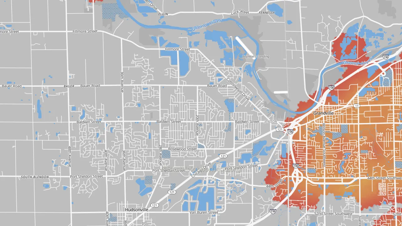 Transit Grade map of Jenison, MI