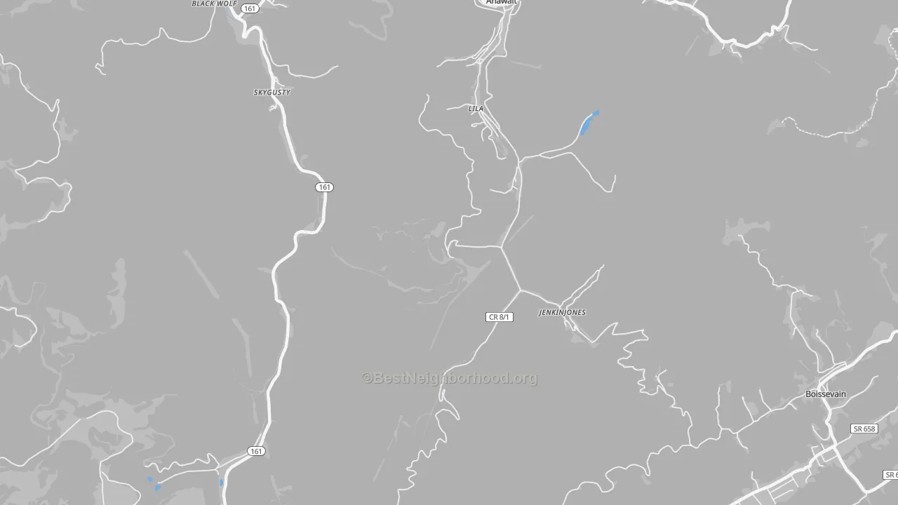 Transit Grade map of Jenkinjones, WV