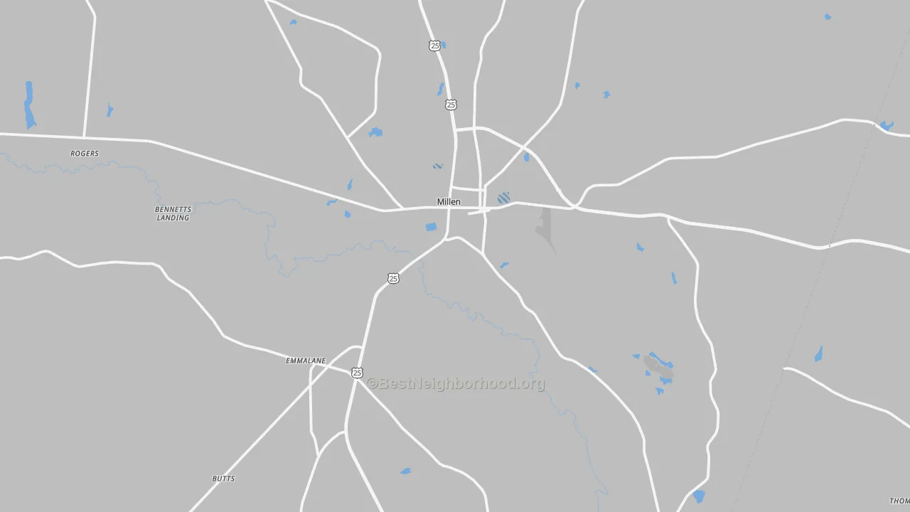 Transit Grade map of Jenkins County, GA