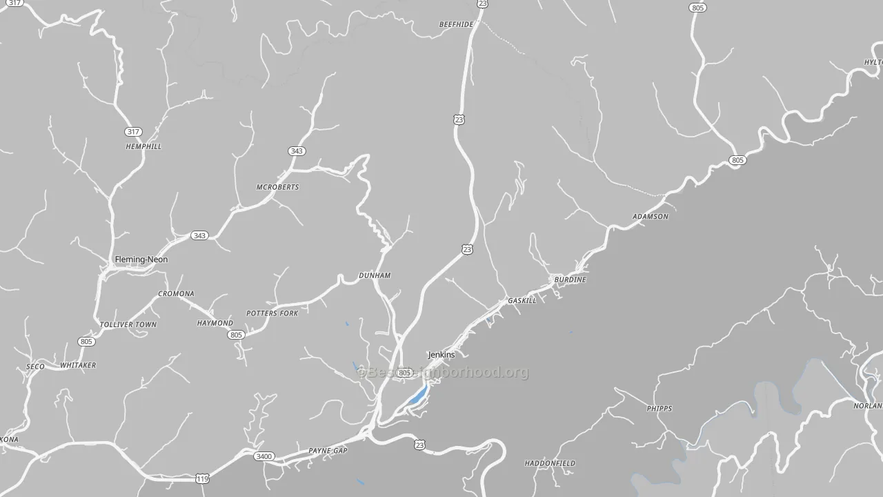 Transit Grade map of Jenkins, KY