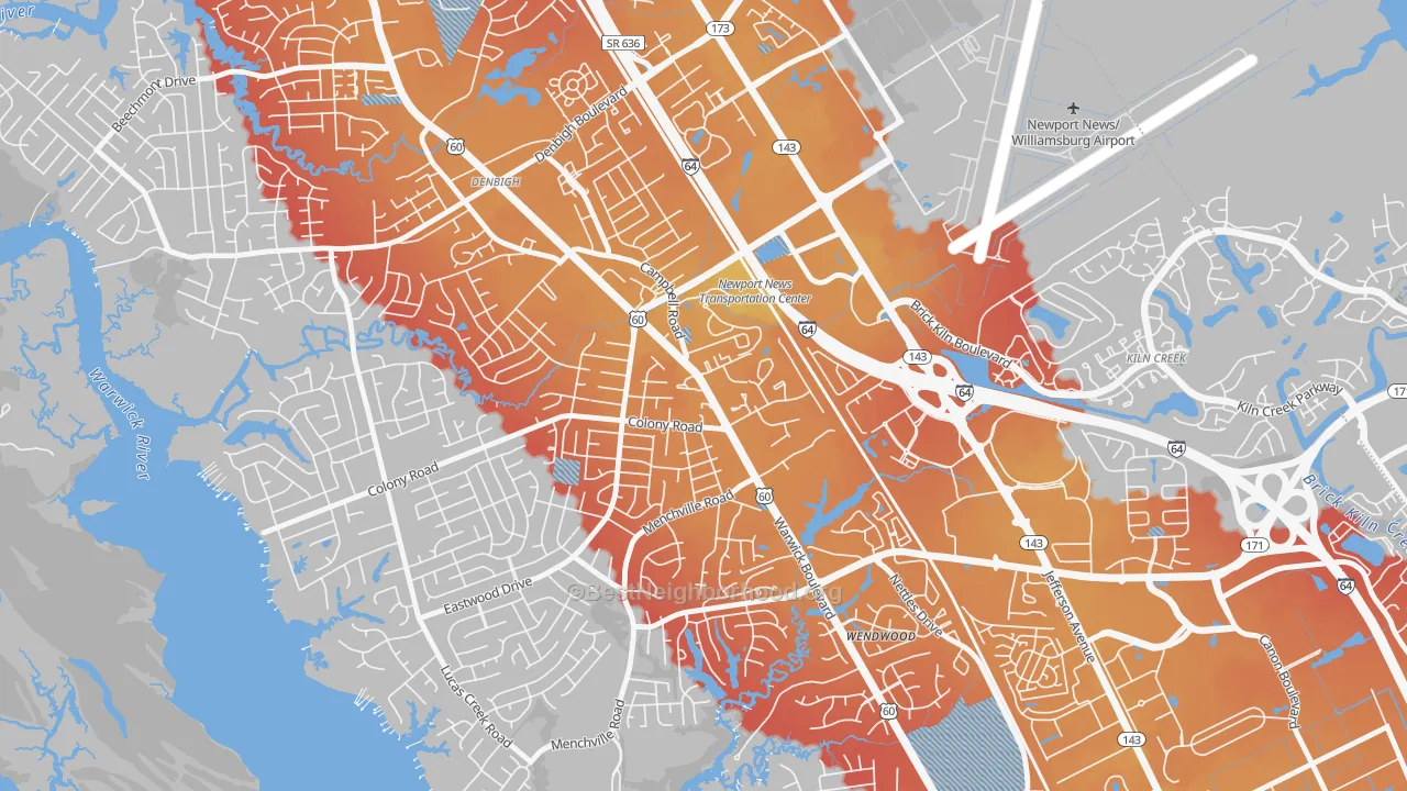 Transit Grade map of Jenkins, Newport News, VA