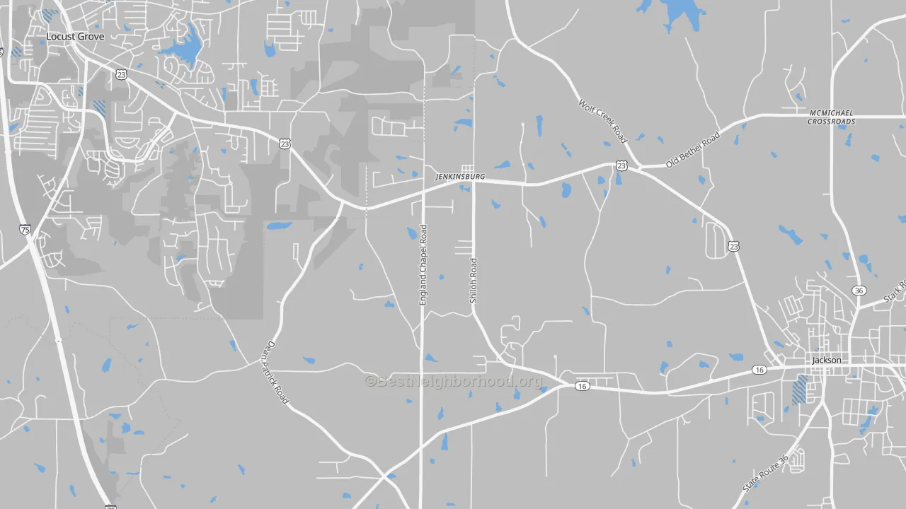 Transit Grade map of Jenkinsburg, GA