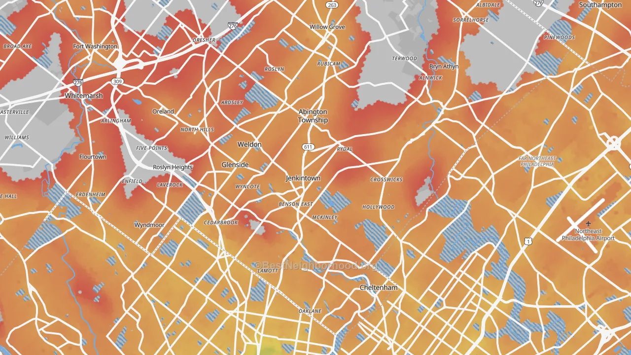 Transit Grade map of Jenkintown, PA