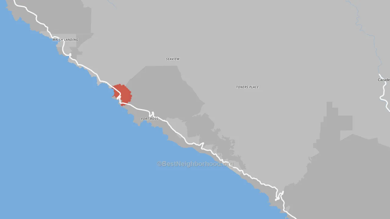 Transit Grade map of Jenner, CA