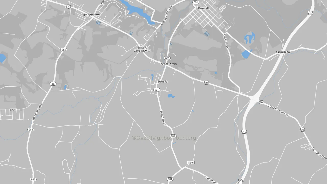 Transit Grade map of Jenners, PA