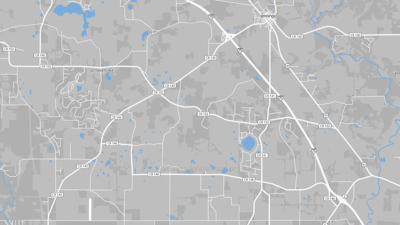 Transit Grade map of Jennings, FL
