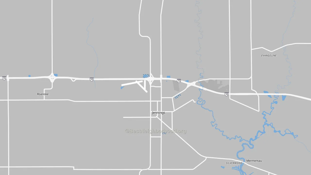 Transit Grade map of Jennings, LA