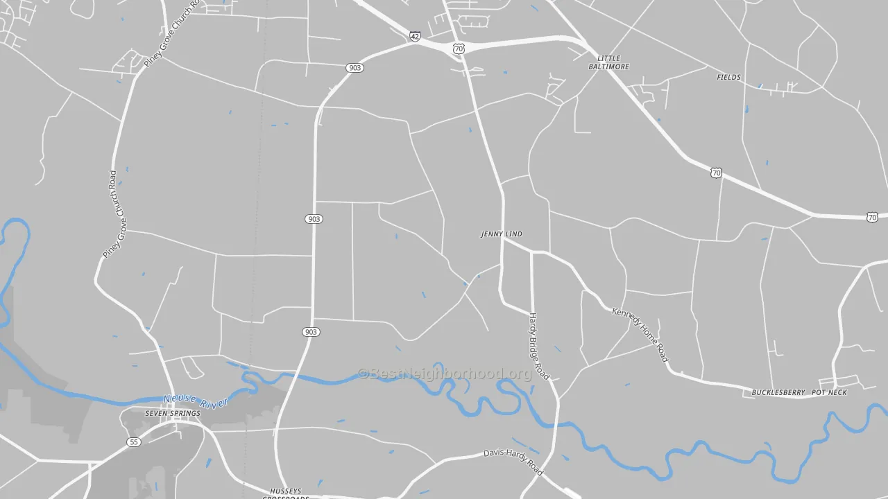 Transit Grade map of Jenny Lind, NC