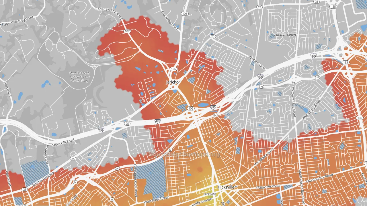 Transit Grade map of Jericho, NY