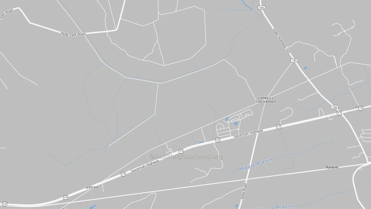 Transit Grade map of Jericho, SC