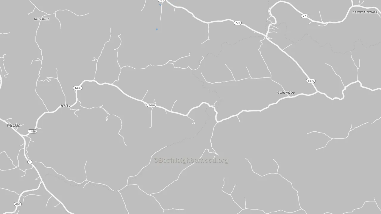 Transit Grade map of Jeriel, KY