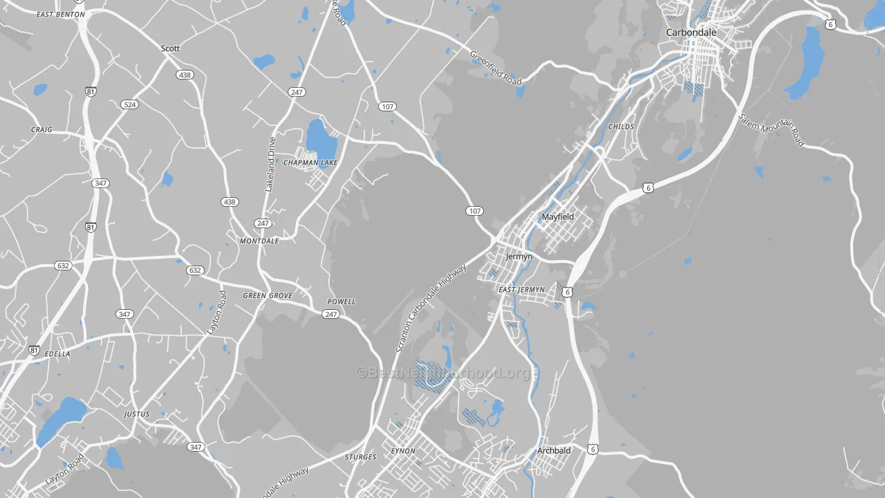 Transit Grade map of Jermyn, PA
