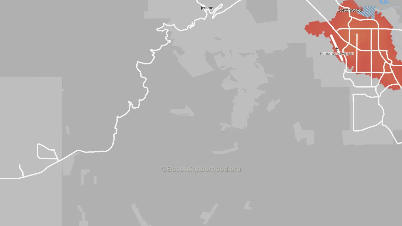 Transit Grade map of Jerome, AZ
