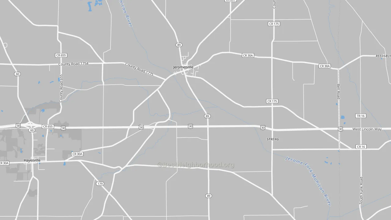 Transit Grade map of Jeromesville, OH