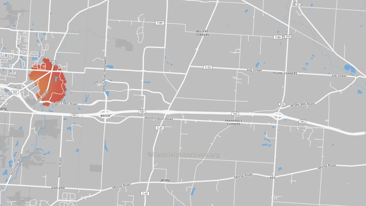 Transit Grade map of Jersey, OH