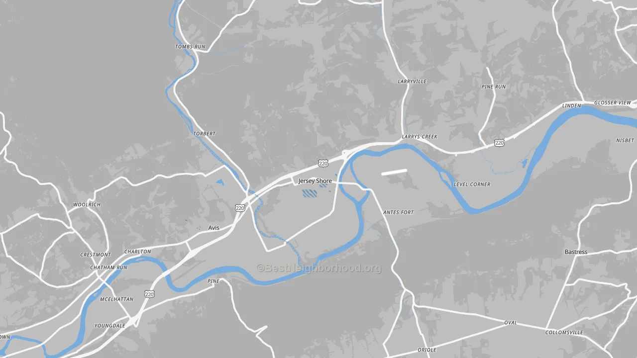 Transit Grade map of Jersey Shore, PA