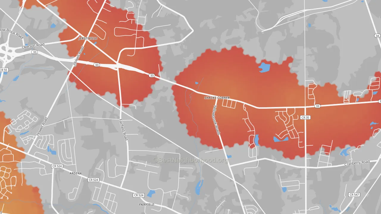 Transit Grade map of Jerseyville, NJ